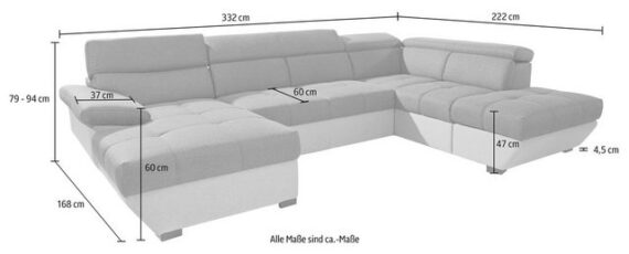 COTTA Polstergarnitur Speedway, (Set), Set: bestehend aus Wohnlandschaft und Hocker, wahlweise Bettfunktion