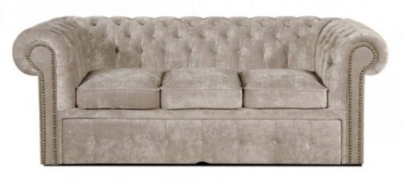 Casa Padrino 3-Sitzer 3er Sofa Grau 210 x 100 x H. 78 cm - Luxus Chesterfield Schlafsofa
