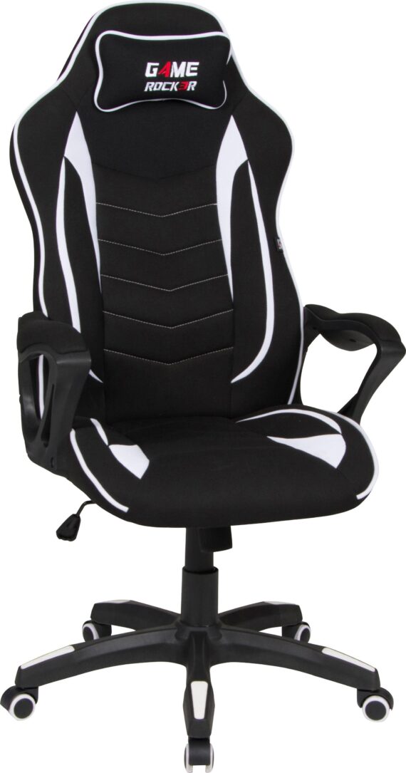Duo Collection Gaming-Stuhl "Game-Rocker R-10", Stoffbezug-Netzstoff, komfortabler Bürostuhl mit Nackenkissen & Drehfunktion