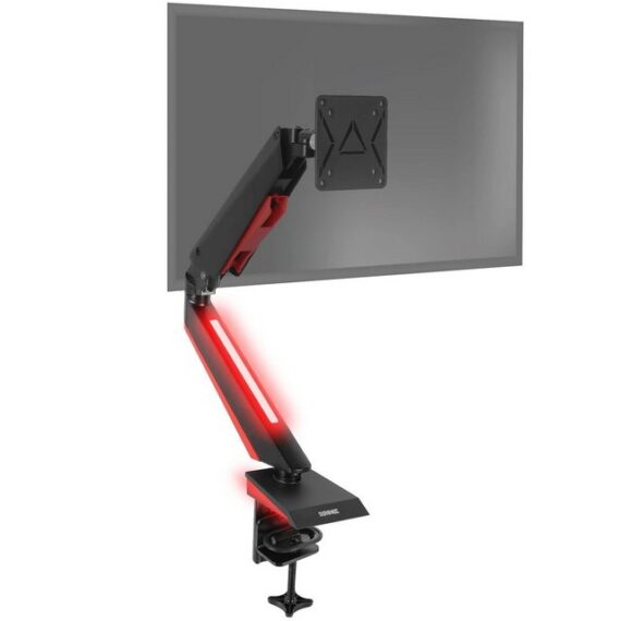 Duronic Monitorständer, (DMGM5X1 Monitorhalterung, Tischhalterung mit roter LED-Leuchte, 15"-32" Monitor 8 kg Kapazität, VESA 75/100, Höhenverstellbar, Gasspannungsregeleung, Neig, Schwenk und Rotierfunktion)