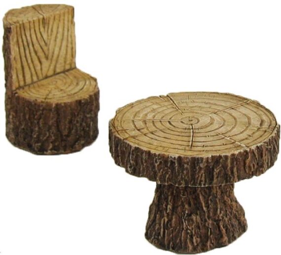 FADEDA Dekoobjekt 2x FADEDA Tisch mit Stuhl, Holzoptik, Höhe in cm: 10-11 F/5,5 (2 St)