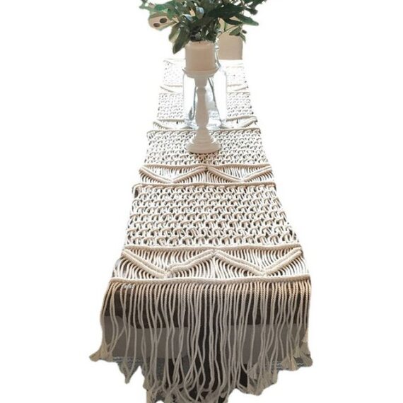 FELIXLEO Tischläufer Tischläufer Makramee 35x200cm Macrame mit Table Runner Handgewebtl