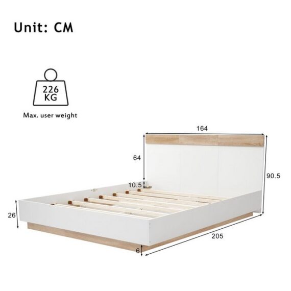 HAUSS SPLOE Massivholzbett Doppelbett Holzbett Bettrahmen Kinderbett Jugendbett (Kiefernholz Doppelbett mit Lattenrost), 160x200cm