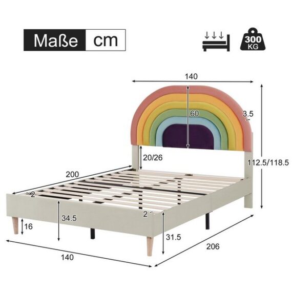 HAUSS SPLOE Polsterbett Polsterbett Jugendbett Kinderbett Doppelbett (90*200,ohne Matratze), rosa, Bezug aus Samt