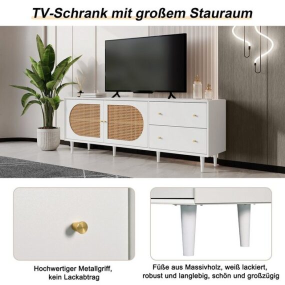 HAUSS SPLOE TV-Schrank LED-TV-Schrank TV-Tisch Beistellschrank Sideboard