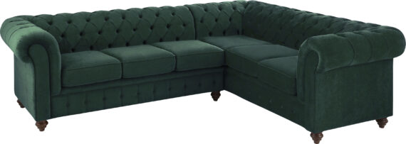 Home affaire Chesterfield-Sofa "Duc Ecksofa", hochwertige Knopfheftung im Rücken, Samtoptik mit changierender Optik