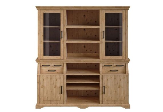 Home affaire Vitrine Anabel zertifiziertes Massivholz, Breite 186 cm, im Landhausstil