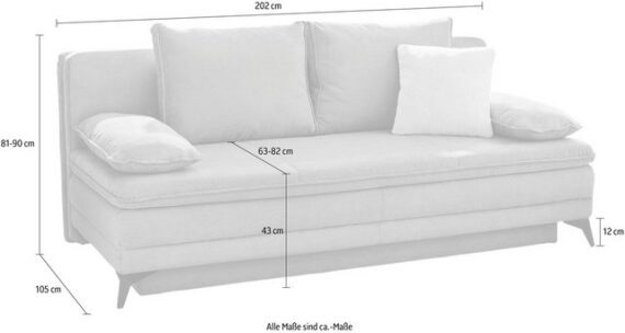 Jockenhöfer Gruppe Schlafsofa Laurin, als Dauerschläfer geeignet, Bettfunktion und Stauraum/Bettkasten