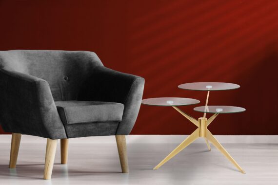 Kayoom Beistelltisch "Triplet", Drei Tischplatten auf verschiedenen Höhen, Retro-Design