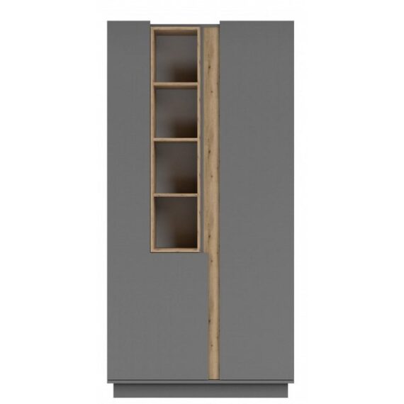 MOEBLO Beistellschrank REYLA 08 (Sideboard Wohnzimmer Kommode Schlafzimmer Komodenschrank Highboard, Kleiderschrank 2-türig Schrank für Wohnzimmer) (BxHxT):100x202x42 cm