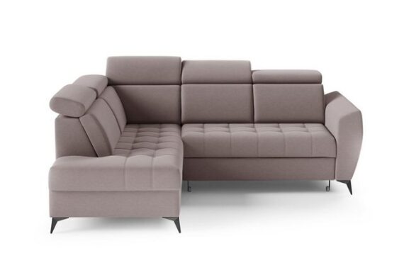 MOEBLO Ecksofa IDAHO II, Couch für Wohnzimmer, Schlafsofa Sofagarnitur Sofa Eckcouch L-Form Wohnlandschaft, Verstellbaren Kopfstützen - (BxHxT): 266x93/109x204 cm, mit Schlaffunktion und Bettkasten