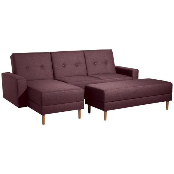 Max Winzer® Ecksofa Schlafsofa Ecksofa Just Cool Funktionssofa Stauraumhocker burgund, 1 Stück, Liegefläche ca. 170x200 cm, Rückenlehne 5-fach verstellbar