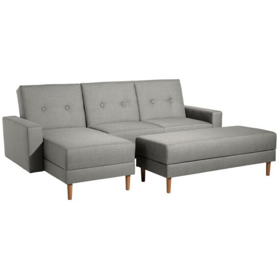 Max Winzer® Ecksofa Schlafsofa Ecksofa Just Cool Funktionssofa Stauraumhocker hellgrau, 1 Stück, Liegefläche ca. 170x200 cm, Rückenlehne 5-fach verstellbar