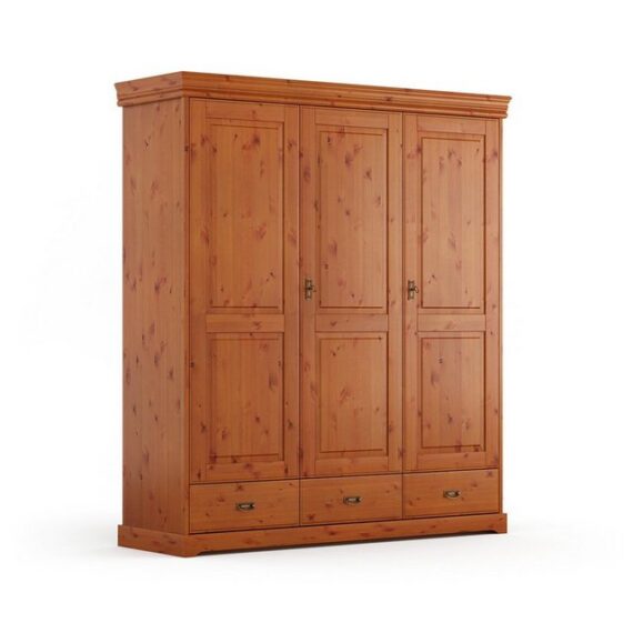 Natur24 Kleiderschrank Kleiderschrank Tuscany Kiefer massiv Natur 3-Türig 193 x 62 x 218cm