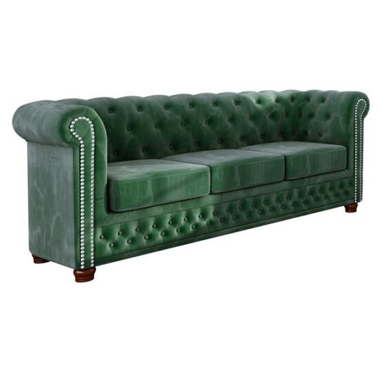 S-Style Möbel Polstergarnitur Chesterfield Leeds 3+2+1, (1x 3-Sitzer-Sofa, 1x 2-Sitzer-Sofa, 1x Sessel), mit Wellenfederung