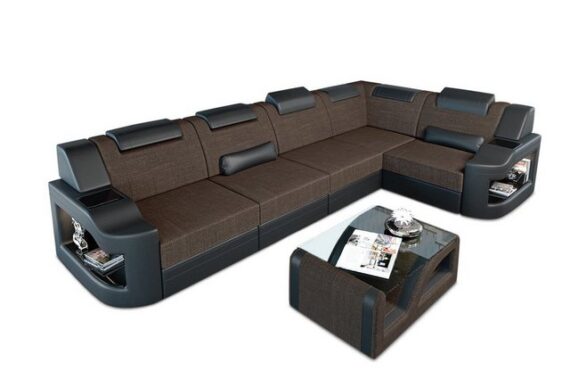 Sofa Dreams Ecksofa Design Polster Stoff Sofa Padua L Form H Strukturstoff Stoffsofa, Couch wahlweise mit Bettfunktion