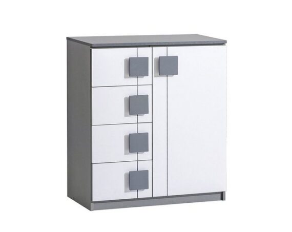 Stylefy Kinderkleiderschrank Gammi (Sideboard, Standschrank) mit Schubladen und Einlegeböden, Modern Design, Spanplatte, viel Stauraum