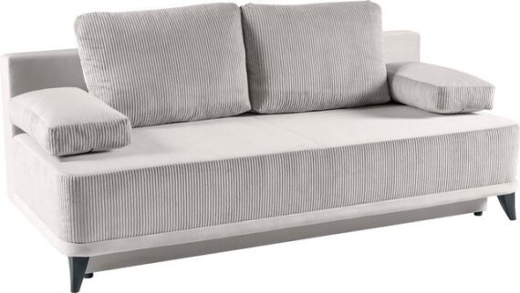 WERK2 Schlafsofa Rosso, 2-Sitzer Sofa und Schlafcouch mit Federkern & Bettkasten