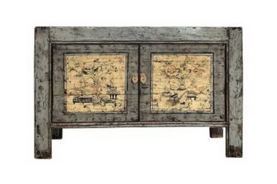 daslagerhaus living Bauernschrank Sideboard Shanxi grau flower 130cm