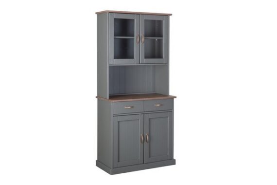 ebuy24 Vitrine Luzerna Vitrinenschrank 2+2 Türen und 2 Schubladen