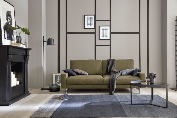 hülsta sofa 2-Sitzer "hs.450", Armlehne niedrig, Fuß chromfarben glänzend, Breite 164 cm
