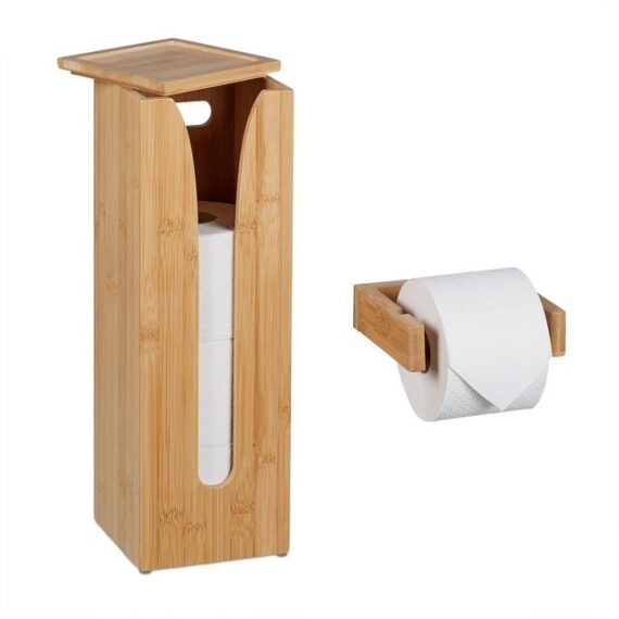 relaxdays Toilettenpapierhalter 2-teiliges Toilettenpapierhalter Set