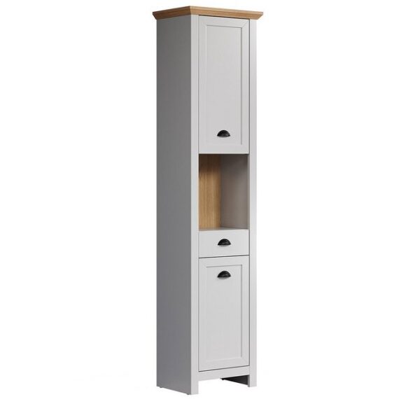 trendteam Hochschrank Landside Badschrank Stauraumschrank Hochschrank Regal Schrank Grau 46x191x33cm