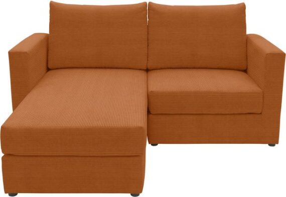 DOMO collection 2-Sitzer 800015, als Sitzmöbel oder Schlafgelegenheit nutzbar, Schlafsofa, Sitzfläche mit Federkern, inkl. 2 Rückenkissen