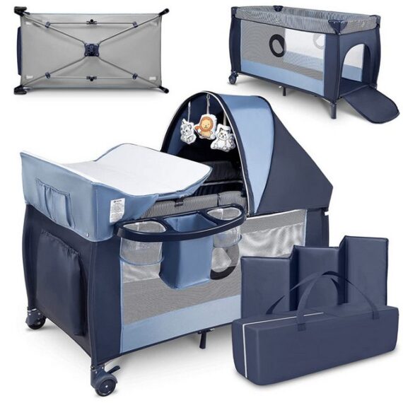 EBUY Baby-Reisebett 4-in-1-Laufstall für Kinderbetten mit seitlichem Eingang, 1-tlg.