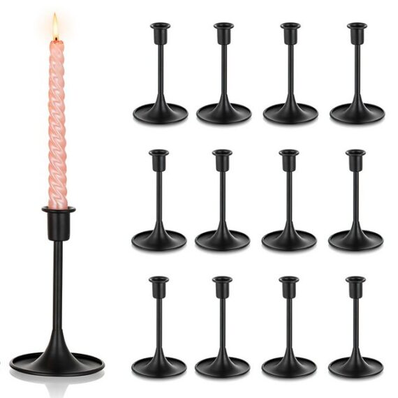 EBUY Kandelaber 12er-Pack Kerzenhalter-Dekoration für Mantel Kamin Wohnzimmer (12 St)
