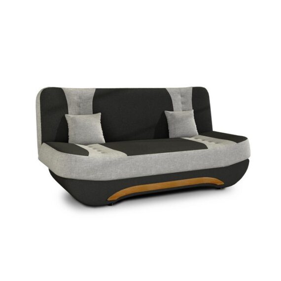 Home Collective Sofa 3-Sitzer Dreisitzer Schlafsofa, mit 2 Dekokissen und Stauraum, Anthrazit-Hellgrau umbaubar zum Bett Doppelbett