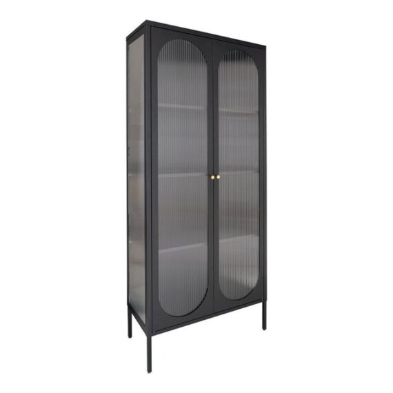 ebuy24 Vitrine Adelaide Vitrinenschrank 2 Glastüren schwarz.