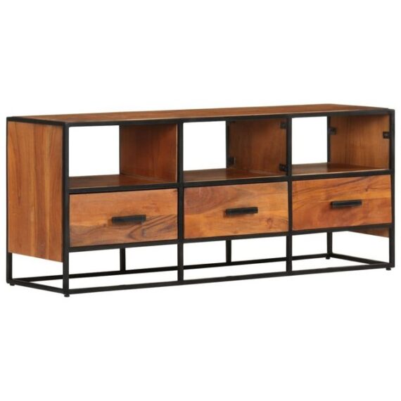 furnicato TV-Schrank 110x30x45 cm Massivholz Akazie