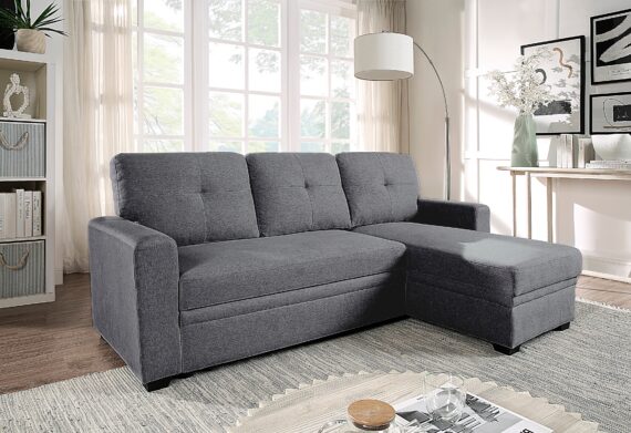 ATLANTIC home collection Ecksofa "Gerrit L-Form", Schlafsofa, mit Bettkasten, Recamiere rechts oder links montierbar