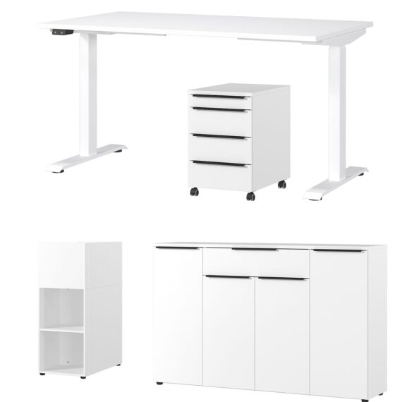 GERMANIA Büromöbel-Set "Mailand", (4 tlg.), inkl. Schreibtisch, Rollcontainer, Raumteiler und Sideboard