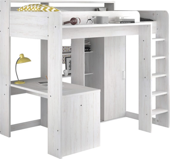 Parisot Hochbett "Higher", inkl. Schrank, Schreibtisch und Regal