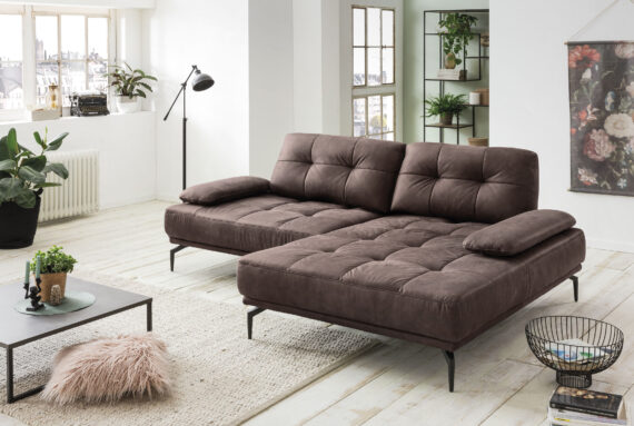 exxpo - sofa fashion Ecksofa "Falcone, L-Form", inkl. Sitztiefenverstellung, Armlehnenverstellung, Metallfüße