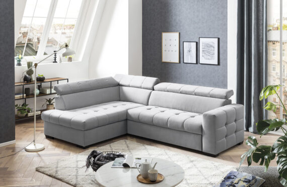 exxpo - sofa fashion Ecksofa "Otusso, L-Form", Steppung im Sitzbereich, wahlw. mit Bettfunktion u. Bettkasten