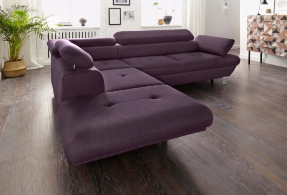 exxpo - sofa fashion Ecksofa "Vinci, L-Form", wahlweise mit Bettfunktion