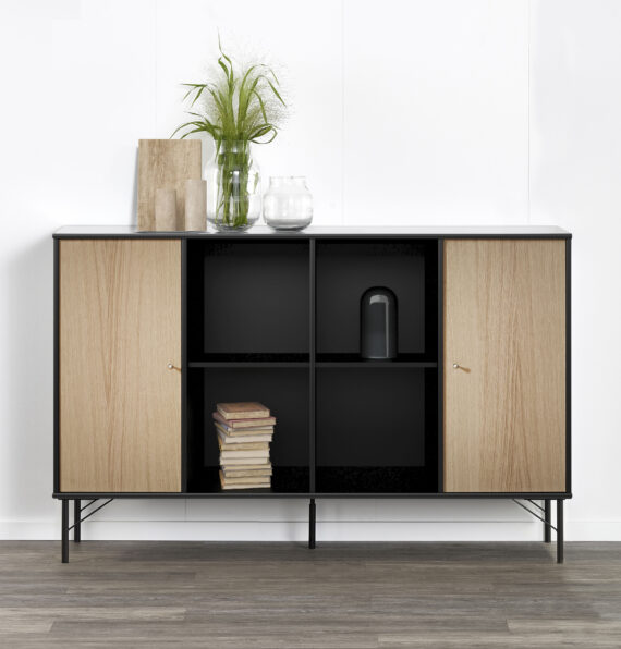 Hammel Furniture Sideboard "Mistral Kubus", mit zwei Türen und Metall Füße, Breite: 136 cm