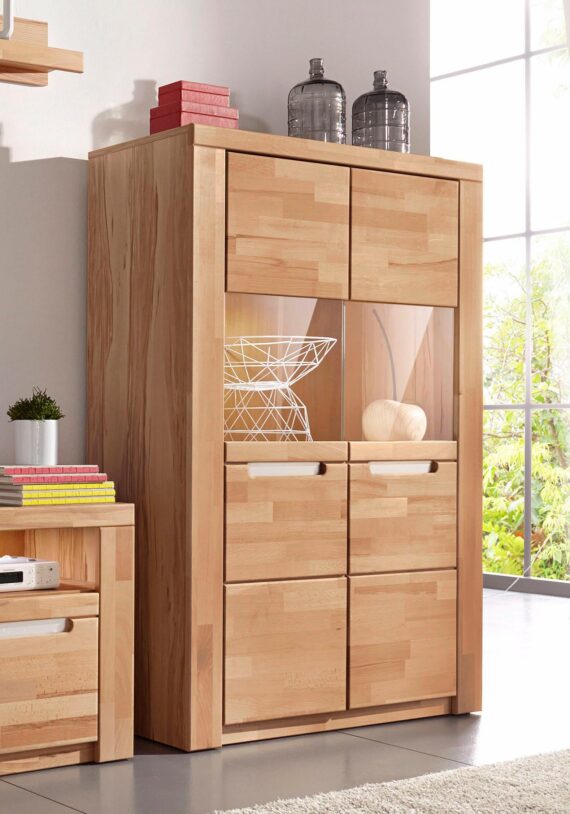 Home affaire Highboard "Kolding", Breite 100 cm mit 2 Glastüren