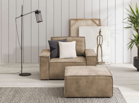 Home affaire Sessel "SHERWOOD", Loveseat und Hocker im Set, passend zur Polster-Serie SHERWOOD