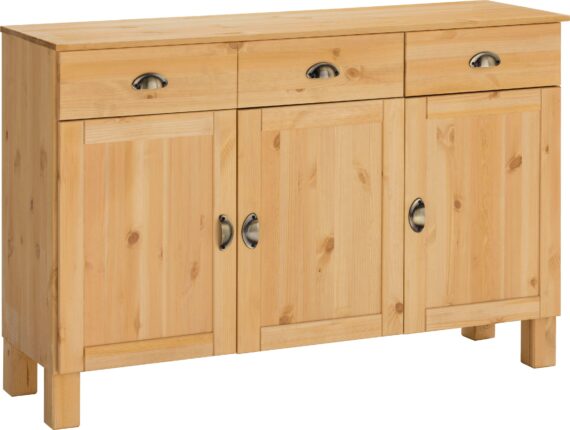 Home affaire Unterschrank "Oslo", 125 cm breit, 38 cm tief, als Sideboard, 3 Türen, 2 Schubladen