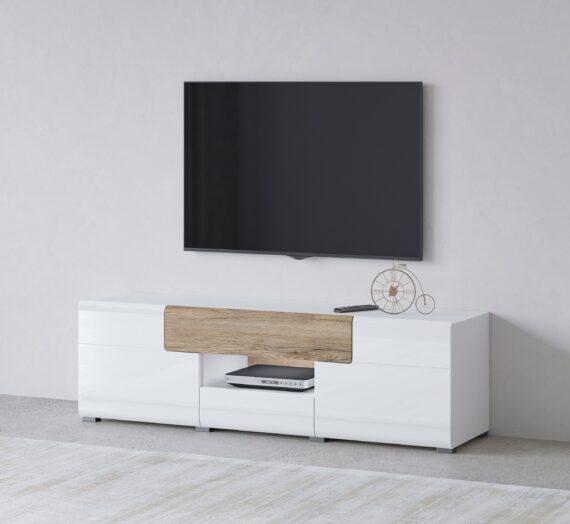 INOSIGN Lowboard "Toledo,Breite 159cm, trendige TV-Schrank mit dekorative Fräsungen", TV-Board ohne Beleuchtung, TV-Kommode mit viel Stauraum