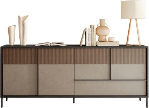 INOSIGN Sideboard "Everest Breite 206 cm, Kommode mit 4 Türen u. 1 Schubkasten", Anrichte, Soft/Self Closing, Korpus 22 mm