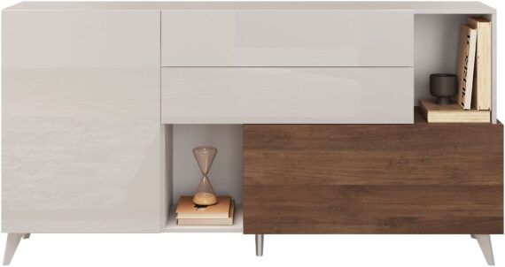 INOSIGN Sideboard "Monaco Breite 181 cm, Anrichte mit 1 Tür, 1 Klappe u. 2 Schubkästen", Kommode, Soft/Self Closing