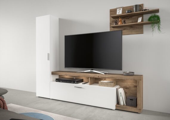 INOSIGN Wohnwand "Kryss, Breite 218cm, besteht aus: Hochschrank, Lowboard, Wandboard", (3 St.), Wohnwand, Mediawand, TV-Wand, Wohnkombination, Kombination, TV-Möbel