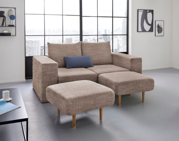 LOOKS by Wolfgang Joop 2,5-Sitzer "Looksv", Verwandlungssofa: aus Sofa wird Sofa mit 2 Hockern