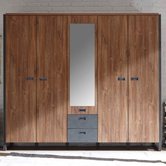 Lomadox Kleiderschrank DALLAS-61 Stirling Oak Nb. 232x202x60 cm