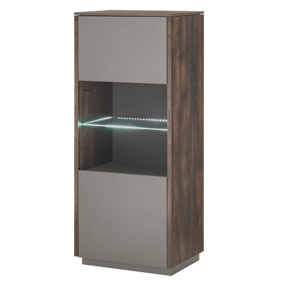 Lomadox Vitrine LAFAYETE-61 Highboard in Eiche mit anthrazit